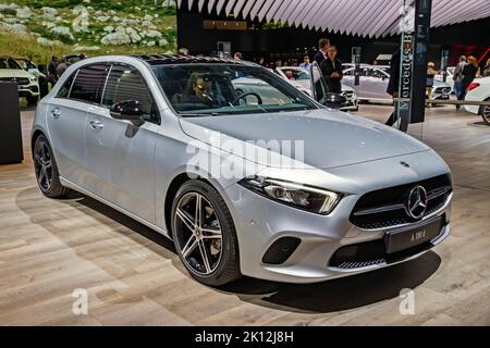 Mercedes Benz A180d présentée au salon de l'automobile de Paris. Paris, France - 3 octobre 2018. Banque D'Images