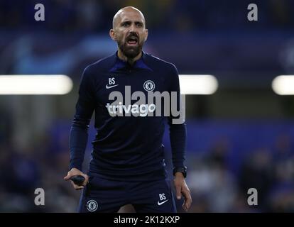 Londres, Angleterre, 14th septembre 2022. Bruno Saltor, entraîneur technique au Che;Sea lors du match de la Ligue des champions de l'UEFA au Stamford Bridge, Londres. Le crédit photo devrait se lire: Paul Terry / Sportimage Banque D'Images