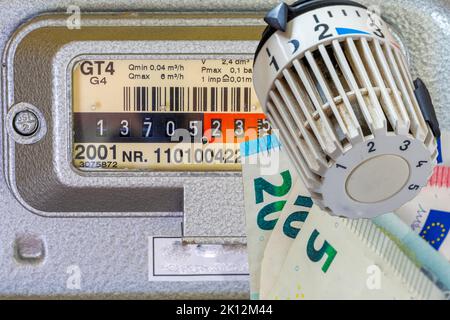Image symbolique les coûts énergétiques augmentent Banque D'Images