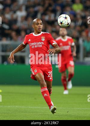 Turin, Italie. 14th septembre 2022. Joao Mario (SL Benfica) pendant Juventus FC vs SL Benfica, match de football de la Ligue des champions de l'UEFA à Turin, Italie, 14 septembre 2022 Credit: Independent photo Agency/Alay Live News Banque D'Images