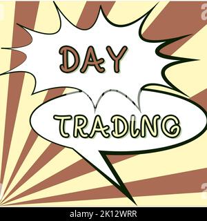 Légende conceptuelle Day Trading. Mot écrit sur des titres spécifiquement l'achat et la vente d'instruments financiers Banque D'Images