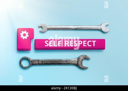 Écriture affichant le texte respect de soi. Concept signification fierté et confiance en soi Stand up for self Banque D'Images