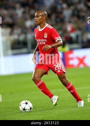 Turin, Italie. 14th septembre 2022. Joao Mario (SL Benfica) pendant Juventus FC vs SL Benfica, match de football de la Ligue des champions de l'UEFA à Turin, Italie, 14 septembre 2022 Credit: Independent photo Agency/Alay Live News Banque D'Images