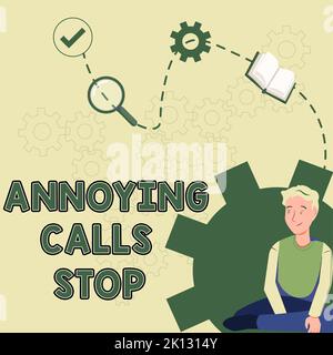 Affichage conceptuel apprendre quelque chose de nouveau. Mot écrit sur empêcher les spams téléphones Blacklisting numéros en colère appelant Banque D'Images