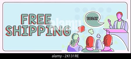 Légende conceptuelle livraison gratuite. Concept d'affaires fret expédition chargement chargement chargement chargement chargement expédition transport transport Banque D'Images