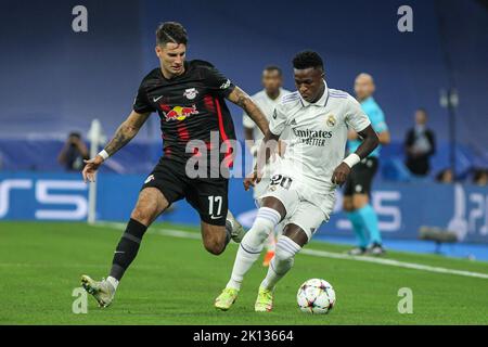 Lors de la Ligue des champions de l'UEFA, Groupe F, un match de football a eu lieu entre le Real Madrid et le RB Leipzig à Santiago Bernabeu sur 14 septembre 2022 à Madrid, en Espagne. Photo Irina R.Hipolito / SpainDPPI / DPPI - photo: Irina R.hipolito/DPPI/LiveMedia Banque D'Images