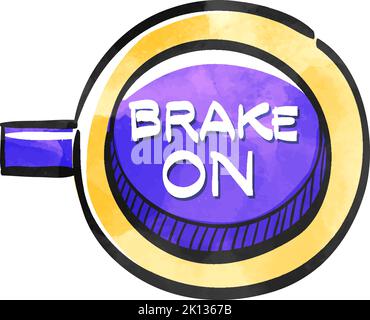 Icône de frein de course en aquarelle. Illustration de Vecteur