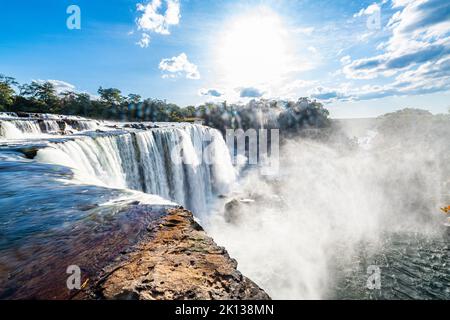 Lumangwe Falls, sur la rivière Kalungwishi, au nord de la Zambie, en Afrique Banque D'Images