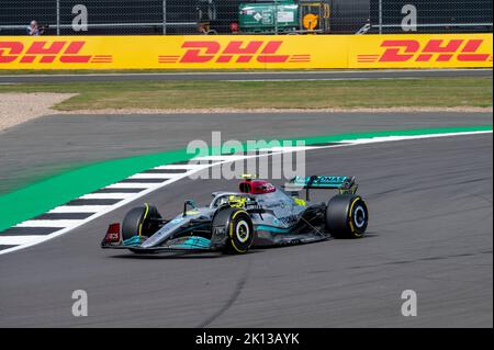 Mercedes F1 de Lewis Hamilton au circuit Silverstone, Towcester, Northamptonshire, Angleterre, Royaume-Uni, Europe Banque D'Images