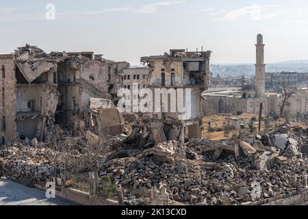 Ruines autour de la Citadelle d'Alep, Syrie Banque D'Images