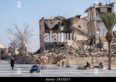 Ruines autour de la Citadelle d'Alep, Syrie Banque D'Images