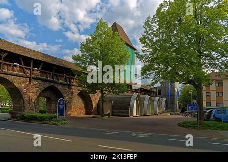 Stadtmauer, Rheintor, Nibelungenmuseum *** Légende locale *** Europe, Allemagne, Rhénanie-Palatinat, Worms, Petersstraße, Schum-ville, mur de la ville, Rhin Banque D'Images