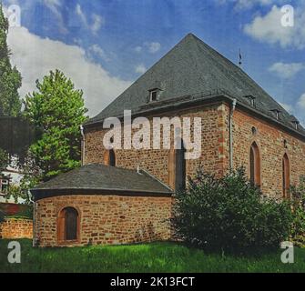 Synagoge, transparent *** Légende locale *** Europe, Allemagne, Rhénanie-Palatinat, Worms, Hintere Judengasse, Schum-City, synagogue, bannière, vue, t Banque D'Images