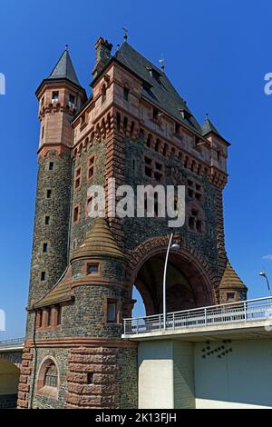 Nibelungenturm, erbaut 1897 bis 1900, Nibelungenbrücke *** Légende locale *** Europe, Allemagne, Rhénanie-Palatinat, Worms, Rhine Street, Ville de Schum, Banque D'Images