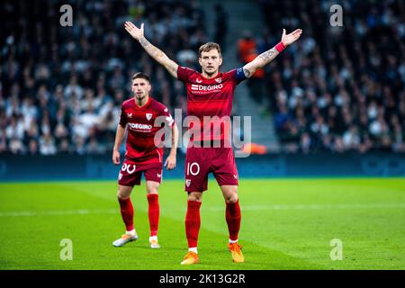 Copenhague, Danemark. 14th septembre 2022. Ivan Rakitique (10) du FC Sevilla vu lors du match de la Ligue des champions de l'UEFA entre le FC Copenhague et le FC Sevilla à Parken à Copenhague. (Crédit photo : Gonzales photo/Alamy Live News Banque D'Images