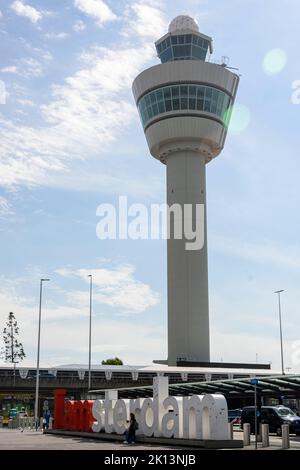 Tour de contrôle de la circulation aérienne, aéroport de Schiphol, pays-Bas Banque D'Images