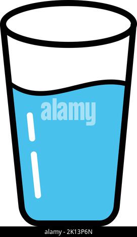 Illustration numérique vectorielle d'un verre d'eau isolé sur fond blanc Illustration de Vecteur