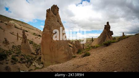 Vue rapprochée de la vallée de Devrent vallée aka d'imagination en Cappadoce, Turquie Banque D'Images