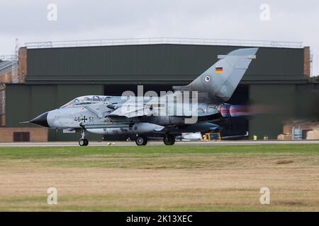 Tornado allemand vu sous pleine puissance au décollage de RAF Waddington, pris le 7th septembre 2022. Banque D'Images