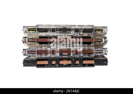 Bandes audio rétro isolées sur fond blanc Banque D'Images