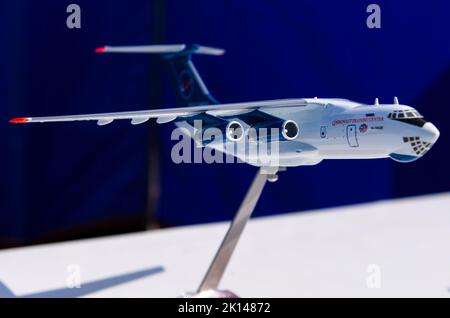 30 août 2019, région de Moscou, Russie. Maquette de l'avion de transport militaire lourd russe Ilyushin il-76 du Centre d'entraînement Cosmonaut. Banque D'Images