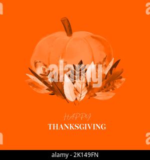 Illustration de la carte Happy Thanksgiving sur fond blanc Illustration de Vecteur