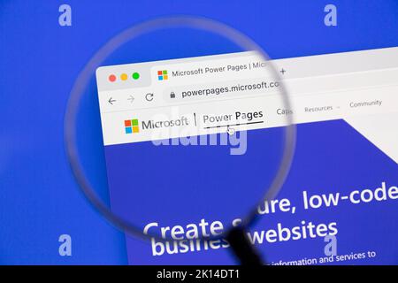 Ostersund, Suède - 25 juin 2022 : site Web des pages d'alimentation de Microsoft. Microsoft Power pages est un constructeur de sites Web d'entreprise à code faible. Développé par Microsoft Banque D'Images