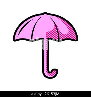 Icône de parapluie vecteur isolé sur fond blanc. Parapluie de couleur vecteur. Illustration vectorielle plate avec icône de parapluie pour motif graphique et motif Web. Banque D'Images