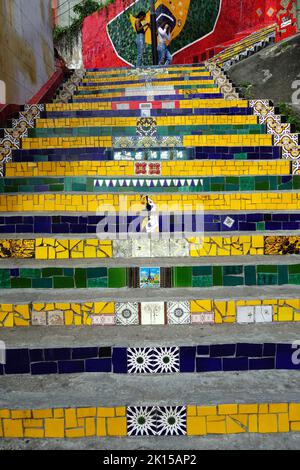 Escadaria Selarón, Selaron Steps, Rio de Janeiro, région du Sud-est, Brésil, Amérique du Sud Banque D'Images