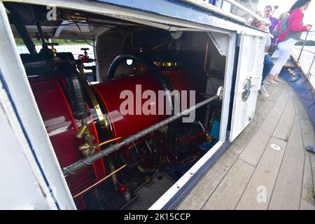 Moteur sur le bateau à vapeur Gondola Coniston Lake District Banque D'Images