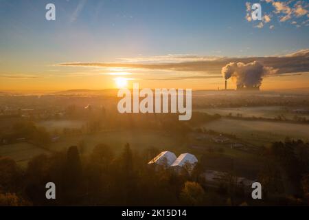 Paysage de drone des Midlands de l'est, Angleterre Banque D'Images