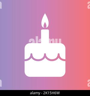 Un gâteau Uni et une bougie icône d'anniversaire. Illustration de Vecteur