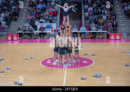 Die cheerleader der Telekom paniers Bonn. DAS Danceteam der Telekom paniers Bonn Banque D'Images