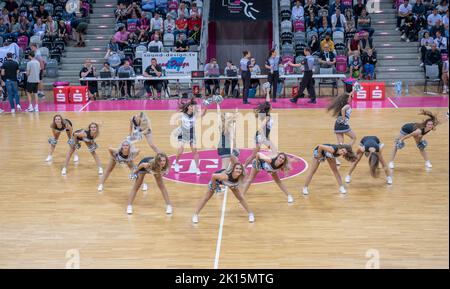 Die cheerleader der Telekom paniers Bonn. DAS Danceteam der Telekom paniers Bonn Banque D'Images