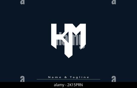 Lettres de l'alphabet initiales Monogram logo KM , MK Illustration de Vecteur