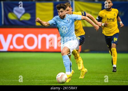 Bruxelles, Belgique. 15th septembre 2022. Moustafa ZEIDAN de Malmö pendant la Ligue Europa de l'UEFA, match de football du Groupe D entre l'Union Royale Saint Gilloise et Malmo FF sur 15 septembre 2022 au King Power au Stade Den Dreef de Louvain, Belgique crédit: Live Media Publishing Group/Alay Live News Banque D'Images