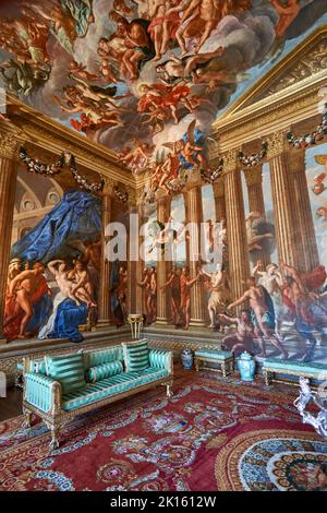 Intérieur de Burghley House - salle du ciel Banque D'Images