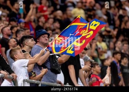 Bucarest, Roumanie. 16th septembre 2022. 16 septembre 2022: Les fans de la FCSB pendant le match de l'UEFA Europa Conference League groupe B entre la FCSB Bucarest et la RSC Anderlecht au stade national Arena de Bucarest, Roumanie ROU. Catalin Soare/Cronos crédit: Cronos/Alamy Live News Banque D'Images