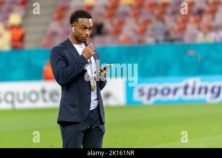 Bucarest, Roumanie. 16th septembre 2022. 16 septembre 2022: Francis Amuzu #7 du RSC Anderlecht avant le match de l'UEFA Europa Conference League groupe B entre la FCSB Bucarest et le RSC Anderlecht au stade national Arena de Bucarest, Roumanie ROU. Catalin Soare/Cronos crédit: Cronos/Alamy Live News Banque D'Images