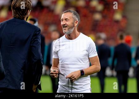 Bucarest, Roumanie. 16th septembre 2022. 16 septembre 2022: Mihai Stoica le directeur général de la FCSB avant le match de l'UEFA Europa Conference League groupe B entre la FCSB Bucarest et la RSC Anderlecht au stade national Arena de Bucarest, Roumanie ROU. Catalin Soare/Cronos crédit: Cronos/Alamy Live News Banque D'Images