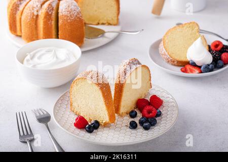 Gâteau à la livre, arôme traditionnel de vanille ou de crème aigre Banque D'Images