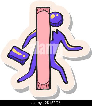 Icône représentant un homme d'affaires dessiné à la main dans une illustration vectorielle de style autocollant Illustration de Vecteur