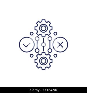 icône de ligne positive et négative avec rapports Illustration de Vecteur