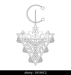 Illustration vectorielle de Tazerzit. Le symbole de la bijouterie berbère. Fibula de la culture amazigh. Illustration de Vecteur