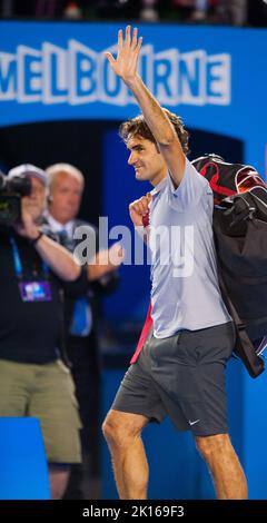 L'Open d'Australie 2013 - un tournoi de Grand Chelem - est l'événement d'ouverture annuel du calendrier de tennis. L'Open se tient chaque année en janvier à Melbourne, en Australie. Banque D'Images