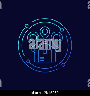 Icône de ligne de livraison secondaire, vecteur d'exécution de commande Illustration de Vecteur