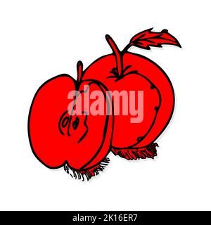 apple Icon isolé plat. apple fruit vector design, Apple Icon tendance et moderne symbole de pomme pour logo, web, app, UI. apple Icon simple signe. apple Banque D'Images