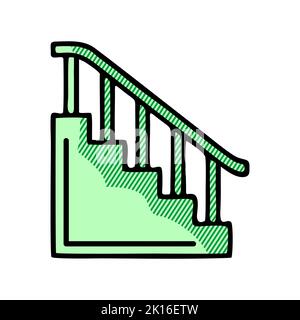 Icône d'escalier isolée sur fond blanc de la collection de design d'intérieur. Icône d'escalier tendance et moderne symbole d'escalier pour logo, web, app, UI. Escaliers i Banque D'Images