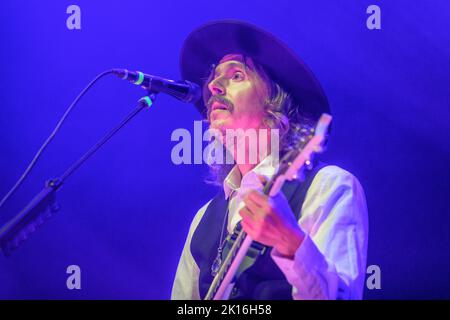 Riga, Lettonie. 15th septembre 2022. Le groupe suédois OPETH se produit au Palladium Riga. Credit: Gints Ivuskans/Alamy Live News Banque D'Images