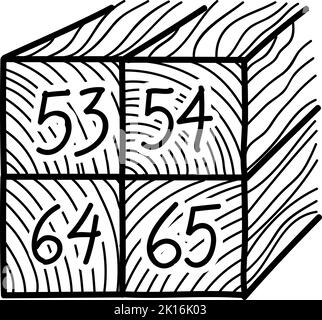 Icône de marquage empilé de montant en bois. Illustration vectorielle dessinée à la main. Contour de ligne modifiable Illustration de Vecteur